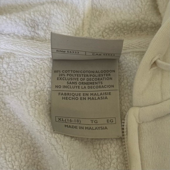 Nike White Embroidered Spell Out Logo Full Zip Up Hoodie Silver Tag Sweatshirt - Picture 6 of 10